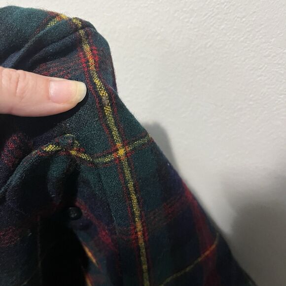 Pendleton Virgin Wool Button Up Men’s Medium Tartan Plaid Shirt Board 70s 80s - Picture 6 of 9
